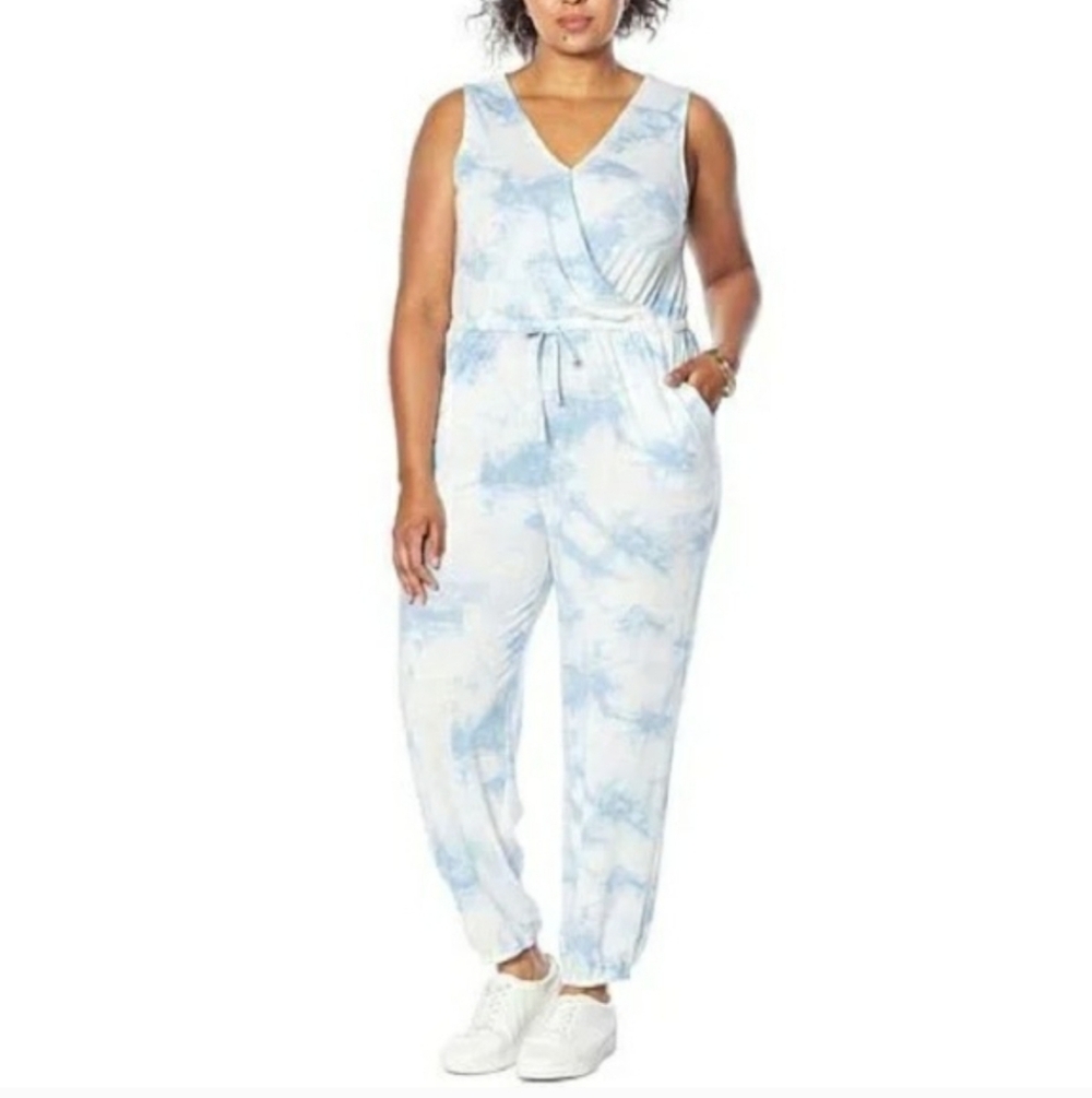 UNCOVER Light Blue Tie-Dye Jumpsuit